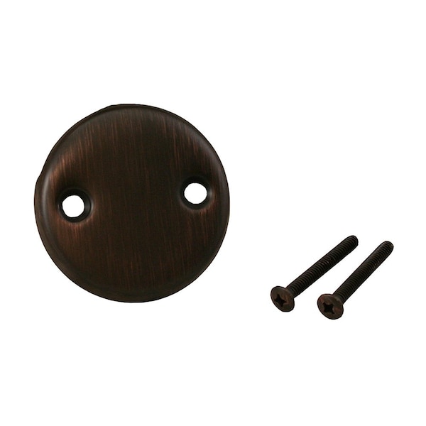 Jones Stephens Old World Bronze Two-Hole Overflow Faceplate with Screws T0813WB - main